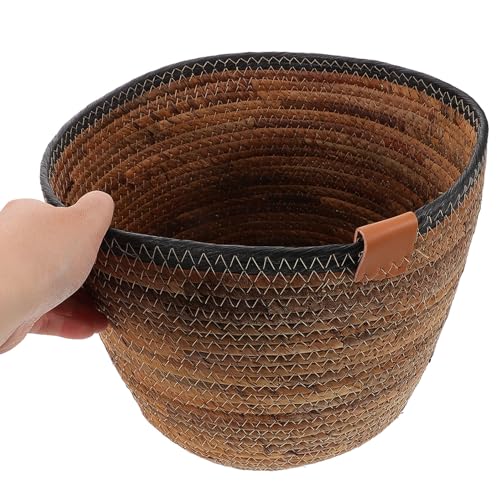 Woven Rattan Planter Basket Large Boho Rustic Floor Flower Pot Decorative Plant Container for Indoor Home Storage and Garden Organizer