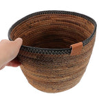 Woven Rattan Planter Basket Large Boho Rustic Floor Flower Pot Decorative Plant Container for Indoor Home Storage and Garden Organizer