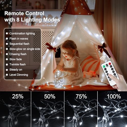 AIKEI 6 Pack LED Fairy Lights with Timer Battery Operated, Mini String Lights with Remote Waterproof 7ft 20 Led Firefly Starry Lighting for Wedding Party Bedroom Garden Christmas Decoration White - color: White, size: 6PCS-REMOTE