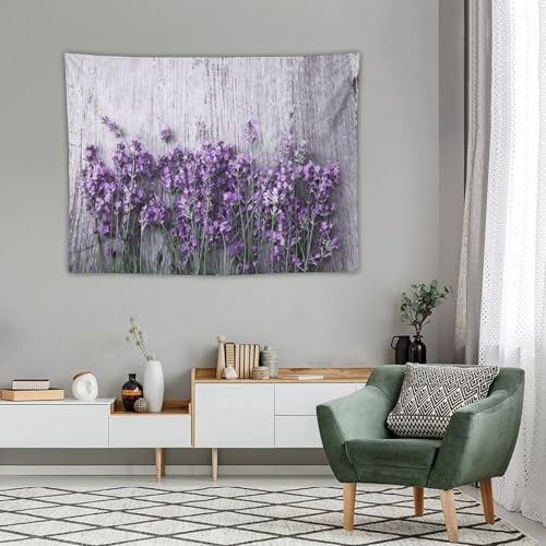 Houselerax Lavender Floral Tapestry,Rustic Spring Purple Flower Wall Hanging for Bedroom Living Room Dorm Decor, 40"x30" - color: Lavender Floral-1, size: W40xL30in