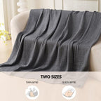 Boho Throw Blanket, 100% Cotton Ultra Soft Luxury Throw Rustic Quilt, Muslin Breathable Soft Bed Throw ，All Throw for Sofa Couch Chair 60×80 Inch (Grey Blanket, 60x80 Inch) - color: Grey, size: 60x80 Inch