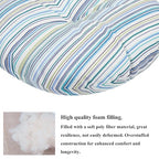 FUNHOME 15"x15"x4" Bistro Chair Cushion Set of 2, Water Repellent Round Outdoor Chair Cushions with Ties, Patio Tufted Chair Pads for Home Garden (Blue Stripe) - color: Blue Stripe