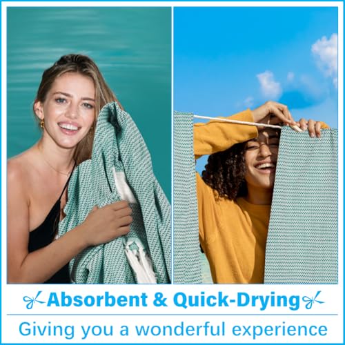 Oversized Turkish Beach Towel Blanket XXL Cotton Sandproof Towels Boho Woven Extra Large Big Sand Free Giant Throw Blankets Huge Quilt XL Picnic Camping Necessities Cloud For Adult Gifts Teal - color: Woven Teal, size: Xxxl(88x82 In,224x208 Cm)