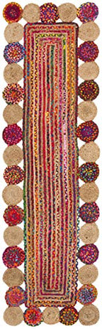 SAFAVIEH Cape Cod Collection Runner Rug - 2'3" x 8', Red & Multi, Handmade Boho Braided Jute & Cotton, Ideal for High Traffic Areas in Living Room, Bedroom (CAP201A) - color: Red/Multi, size: 2'3" x 8' (Runner)