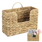 Magazine Holder Wall Basket Water Hyacinth Woven Mail Organizer | Wall Hanging Baskets Letters & Storage Decorative Mail Holder Magazine Rack Hanging Basket 11.8x4.3x7.9 Inch