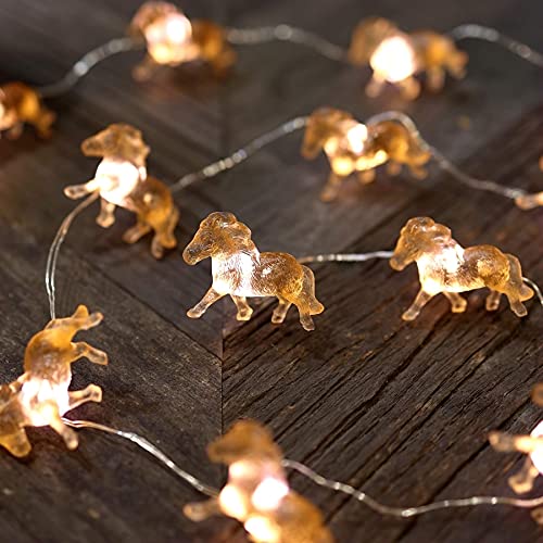 Fairy Pony String Lights Unique Decorative Light Horse Gifts for Girls Cute Lights 20LEDs 8ft Battery Operated for Birthday Horse Lover Xmas Thanksgiving Decor - color: Battery power