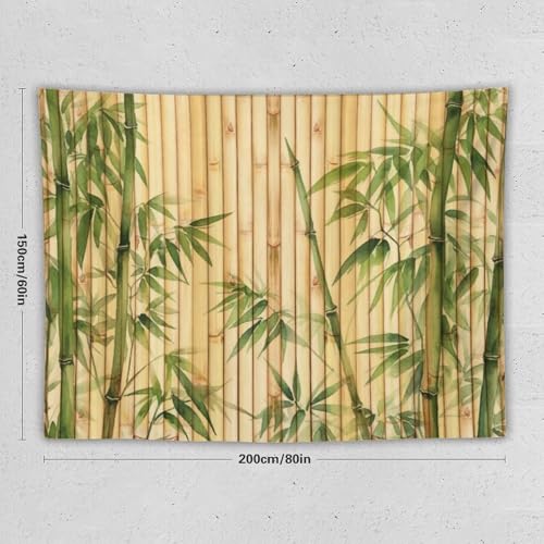 HZOHNAGO Bamboo Tapestry Chinese Style Green Leaves Printed Wall Tapestry Painting Wall Hanging for Bedroom Living Room Dorm 80" W x 60" H - color: Bamboo-6, size: 80"L x 60"W