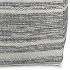 SIMPLIHOME Carina Contemporary Square Woven Pouf in Black Melange, White Wool for the Living Room, Bedroom and Kids Room - color: Black Melange, White, style: Wool Pouf