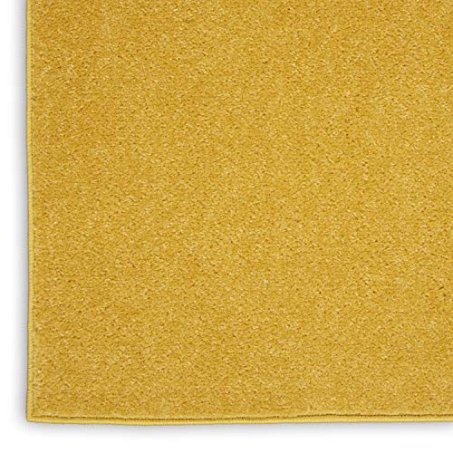 Nourison Home Nourison Essentials Yellow 2'2" x 7'6" Area Rug - Easy Clean, Non Shedding, Bed Room, Living Room, Dining Room, Kitchen (8' Runner) - color: Yellow, size: 2'2" x 7'6" (Runner)