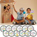 Tinideya 12 Pcs Kids Carpet Circle Seats for Class 16 Inch Round Classroom Rug Back to School Floor Cushions Soft Educational Mat Non Slip First Day of School Learning Playing Areas(Positive) - style: Positive