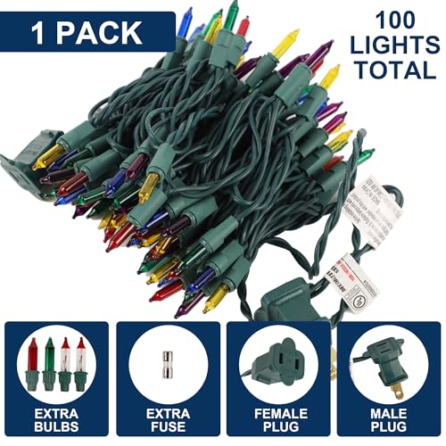 Multicolor Christmas String Lights, 100 Count, Incandescent Mini Christmas Lights, Connectable Xmas Tree Light for Indoor Outdoor Garland Birthday Holiday Wedding Festival Party - color: Multicolor