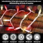 LAMPHOME 100 Count Red Clear Valentine Lights, Connectable 20ft Valentine Room Lights, Plug in Pink Christmas String Light Indoor Outdoor for Christmas Bedroom Valentines Party - color: Red and Clear-White Wire