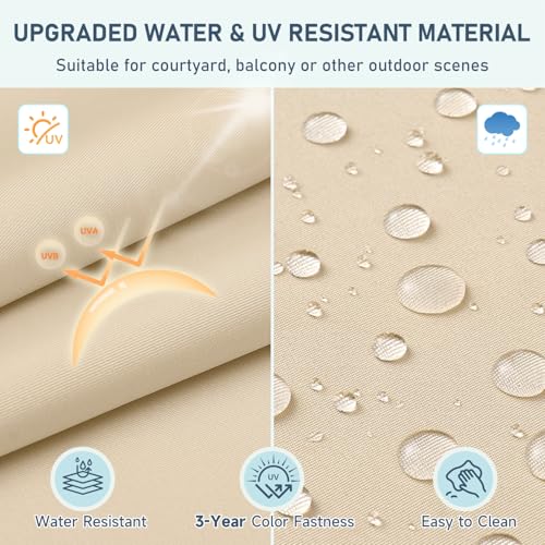 downluxe Outdoor Chair Cushions Set of 4 for Patio Furniture, Waterproof Tufted Overstuffed Patio Furniture Cushions, Memory Foam Outdoor Seat Cushion, 19" X 19" X 5", Beige - color: Beige, size: 4 Count (Pack of 1)