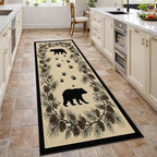 Bear Runner Rug 2.6x7, Bear Paw Print Runner Rug, Farmhouse Rustic Lodge Rugs Non-Shedding & Easy Care, for Dining Room Kitchen Office - color: Bear, size: 2.6' x 7'(Runner)