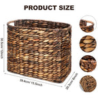 Tatuo Seagrass Magazine Baskets Magazine Holder Tall Narrow Woven Storage Wicker Basket Floor Bathroom Home Office Handwoven Holder for Books, Newspaper, File and Mail(Dark Brown) - color: Dark Brown