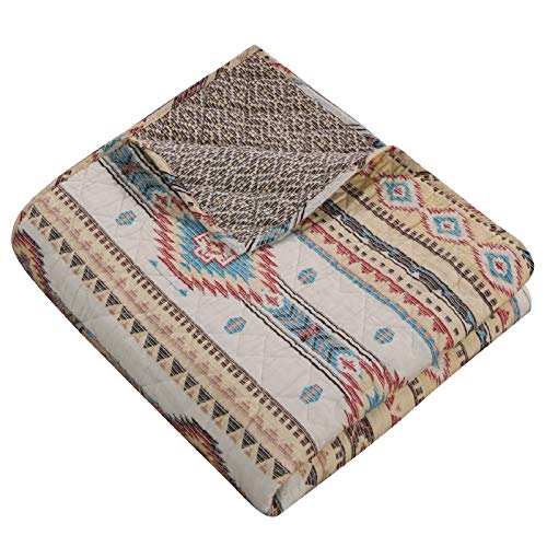 Barefoot Bungalow Phoenix Quilted Throw Blanket, 50 x 60 inches, Tan