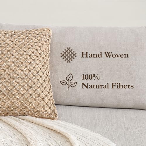 Boho Living 18x18 Beige Throw Pillow Covers with Pillow Insert Included, Pack of 1 - color: Beige, size: (1) 18" x 18" Pillow Cover With Insert