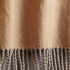 EP Mode Reversible Fringed Mulberry Silk Throw Blanket for Sofa (Light Grey/Beige) - color: Light Grey/ Beige
