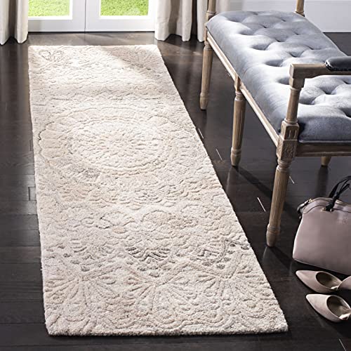 SAFAVIEH Marquee Collection Runner Rug - 2'3" x 6', Beige & Ivory, Handmade Mandala Medallion Wool, Ideal for High Traffic Areas in Living Room, Bedroom (MRQ110B) - color: Beige/Ivory, size: 2'3" x 6' (Runner)