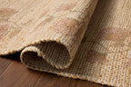 Loloi Chris Loves Julia Rue Collection RUE-05 Natural/Multi 8'-6" x 11'-6" Area Rug Jute Neutral Floral Living Room Bedroom Rug - color: Natural / Multi, size: 8'6" x 11'6" (Rectangular)