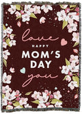 Pure Country Weavers Mom's Day Cherry Blossoms - Burgundy Blanket - Gift Tapestry Throw Woven from Cotton - Made in The USA (72x54) - color: Cherry Blossoms - Burgundy, size: 72x54