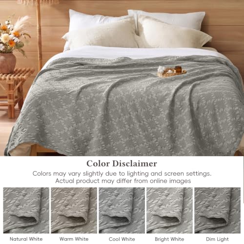 David's Home 100% Cotton Waffle Blanket Twin Size for College Dorm, Lightweight Breathable Cooling Throw for Spring Summer, Snag-Resistant, Aesthetics Home Decor for Couch Sofa Bed, Grey, 66 * 90 - color: Grey, size: Twin(66*90")