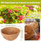 Legigo 3 Pack 14 Inch Hanging Basket Coco Liners Replacement, 100% Natural Round Coconut Coco Fiber Planter Basket Liners for Hanging Basket Flowers/Vegetables - color: 3pcs, size: 14 Inch