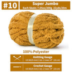 10 Pack Jumbo Chenille Yarn for Crocheting, #10 Super Bulky Baby Soft Yarn for Hand Knitting, 220 yds /70.5 oz Fluffy Chunky Knit Throw Blanket Yarn (Turmeric) - color: Turmeric