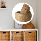 Woven Flowerpot Basket for Indoor Plants, Rattan Straw Plant Container with Natural Braided Design, Boho Style Planter for Succulents and Small Flower Pots