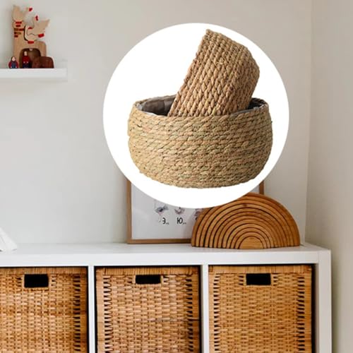 Woven Flowerpot Basket for Indoor Plants, Rattan Straw Plant Container with Natural Braided Design, Boho Style Planter for Succulents and Small Flower Pots
