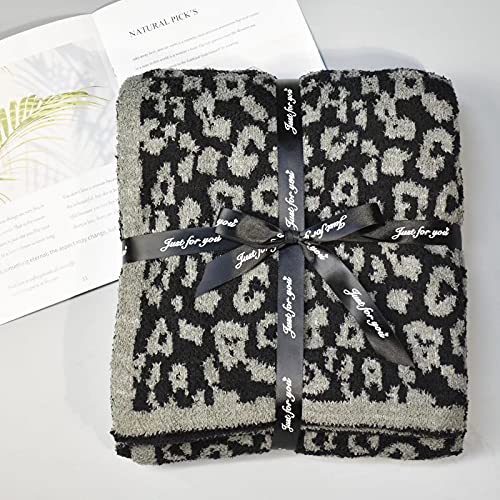 Leopard Throw Blanket Lightweight Cozy Bed Soft Blanket fit Couch Sofa Suitable for All Season,Graphite/Carbon - color: Graphite/Carbon, size: 50"x60"