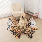 Huichenxing2021FURSTORE Leopard Print Rug, Cheetah Rug 5.3ft x 6.7ft Large Faux Cowhide Skin Mat Animal Print Area Rugs for Living Room Bedroom Nursery Home Office Brown - color: Brown Leopard 78.7"l X 63" W