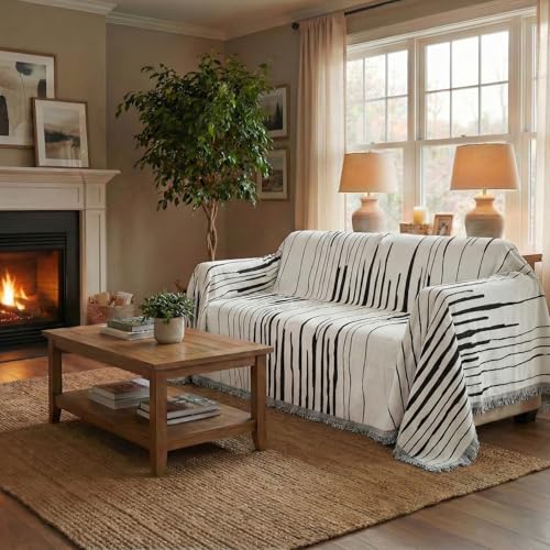 amorus Bohemian Throw Blanket Chenille Jacquard Tassels Cover, 71"*90",NO.3 | Boho Style blankets, modern Geometric, warm & cozy. For couch, bed, outdoor, car - color: Pattern 3, size: 71x91 in