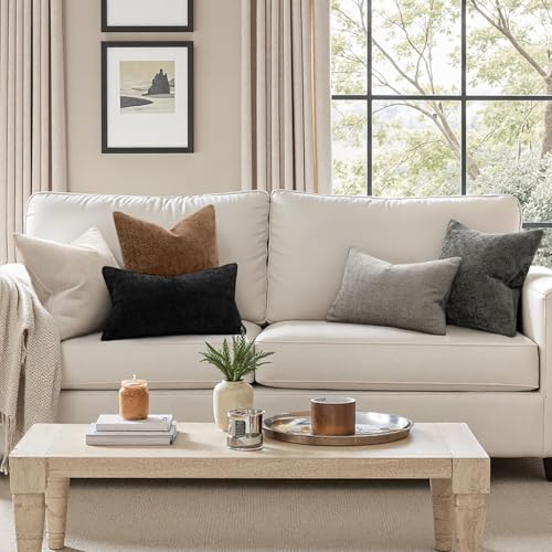 MIULEE Pack of 2 Couch Throw Pillow Covers 18x18 Inch Neutral Golden Brown Boho Accent Decorative Pillow Covers Soft Chenille Farmhouse Cushion Covers for Home Decor Bed Sofa Living Room - color: Golden Brown, size: 18" x 18" (Pack of 2)
