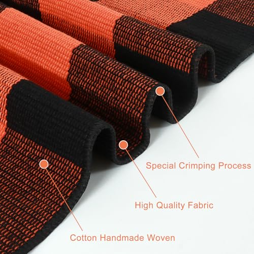 KIMODE Buffalo Plaid Fall Outdoor Rug 27.5"x43",Washable Halloween Door Mat,Reversible Front Porch Rug,Checkered Layering Rug for Entryway,Halloween Front Porch Decor,Orange and Black - color: Orange/Black, size: 2'4" x 3'7" (Rectangular)