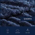 Nautica - Throw Blanket, Soft Cable Knit Sherpa Bedding, Ideal for Bed or Couch (Declan Navy, 50" x 60") - color: Declan Navy