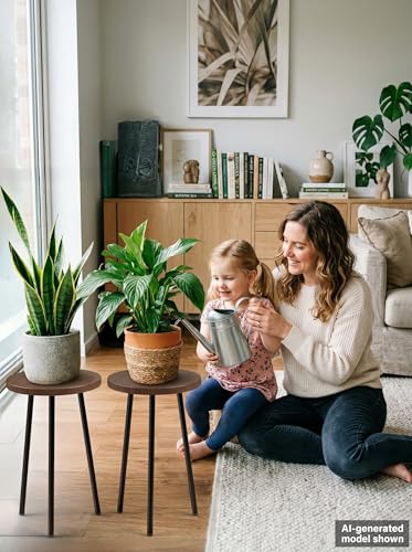 Plant Stand Indoor 2 Pack: Corner Wood 20 Inch Plant Stand Mid Century Modern Decor - Small Round Plant Table for Indoor Plants - Outdoor Plant Holder for Patio Living Room Bathroom Office (Walnut) - color: Walnut, size: 20"&20"