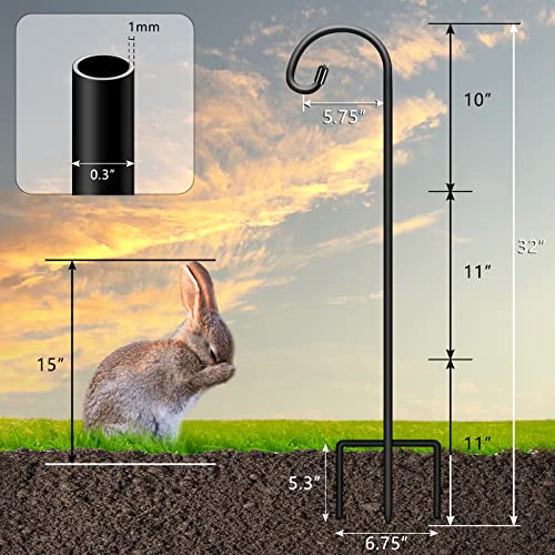 Gtongoko 32 Inch Shepherd Hooks for Outdoor 4 Pack, Adjustable Garden Hooks for Hanging Plants, Lanterns, Solar Lights, Mason Jars & Wedding Decor, Matte Black Decorative Shepherd’s Hooks - size: 32 Inch, style: 4 Pack