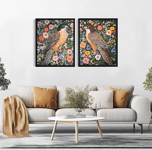 Falcons William Morris Wall Art Poster Prints, Vintage Flowers Tapestry, Floral Decor for Living Room, Bedroom, Office, Bathroom AA12 (Falcons, 18 x 24 inches (2 Panels), Unframed) - color: Falcons, size: 18 x 24 inches (2 Panels)