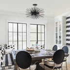 20in Black Sputnik Ceiling Light Fixtures Over Table 4-Lights Starburst Sputnik Chandelier Modern Solid Metal Semi Flush Mount Ceiling Light for Bedroom, Kitchen, Hallway, Laundry Room, E12 - color: Black 20" 4-Light