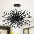 20in Black Sputnik Ceiling Light Fixtures Over Table 4-Lights Starburst Sputnik Chandelier Modern Solid Metal Semi Flush Mount Ceiling Light for Bedroom, Kitchen, Hallway, Laundry Room, E12 - color: Black 20" 4-Light