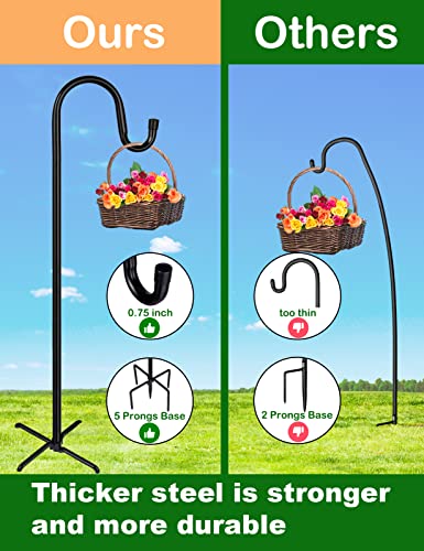 Ottsuls Shepherd-Hooks Adjustable for Bird-Feeder Lantern Plant-Hook Garden-Stake - Plant Stand Hanger for Outdoor Flower Basket, Bird Feeder Hanger Weddings Decor - size: 76 INCH, style: A-2 Pack