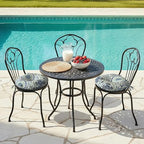 LVTXIII Outdoor Bistro Chair Cushions, 15"x15"x4" Round Patio Chair Cushions, All Weather Tufted Seat Cushions for Patio Furniture Use, Set of 2, Coastal Medallion - color: Coastal Medallion