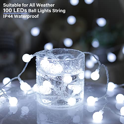 Minetom Globe String Lights, 66 Feet 200 Led Fairy Lights Plug in, 8 Modes with Remote Mini Globe Lights for Indoor Outdoor Bedroom Party Wedding Garden Christmas Tree Decor, Pure White - color: Pure White, size: 200LED