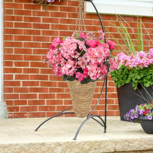 CITYES 2 Pcs Hanging Basket for Wall Conical Hanging Wicker Basket with Hemp Rope Handmade Wall Planter for Garden Home Flowers Planters Boho Decor Front Door Porch Entryway (Flowers Not Included)