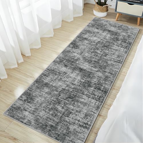 2'6''x8' Runner Rugs Washable Rug: Modern Abstract Living Room Rug Soft Anti-Skid Thin Carpet Indoor Floor Non-Shedding Carpets for Bedroom Dining Room Farmhouse Nursery Home Office - Black - color: Black, size: 2'6" x 8' (Runner)