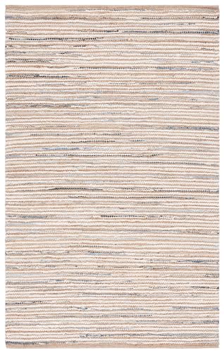 SAFAVIEH Cape Cod Collection Accent Rug - 4' x 6', Natural & Light Blue, Handmade, Braided Design, Ideal for The Living Room, Bedroom, Dining Room (CAP151L-4) - color: Natural/Light Blue, size: 4' x 6' (Rectangular)