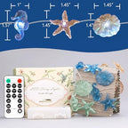 Impress Life Ocean Decor String Lights, Beach Decor Starfish Seahorse Sand Dollars Nautical Decorative Lights Battery & USB Plug In with Remote 10 ft 30 LEDs for Covered Outdoor Bedroom Birthday Party