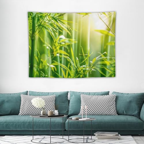 HZOHNAGO Bamboo Tapestry Bamboo Leaf Sunshine Nature Printed Wall Tapestry Painting Wall Hanging for Bedroom Living Room Dorm 40" W x 30" H - color: Bamboo-1, size: 40"L x 30"W