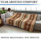 Pure Country Weavers Parchment - Western Tapestry Throw Blanket Woven from Cotton - Made in The USA (72x54) - color: Parchment